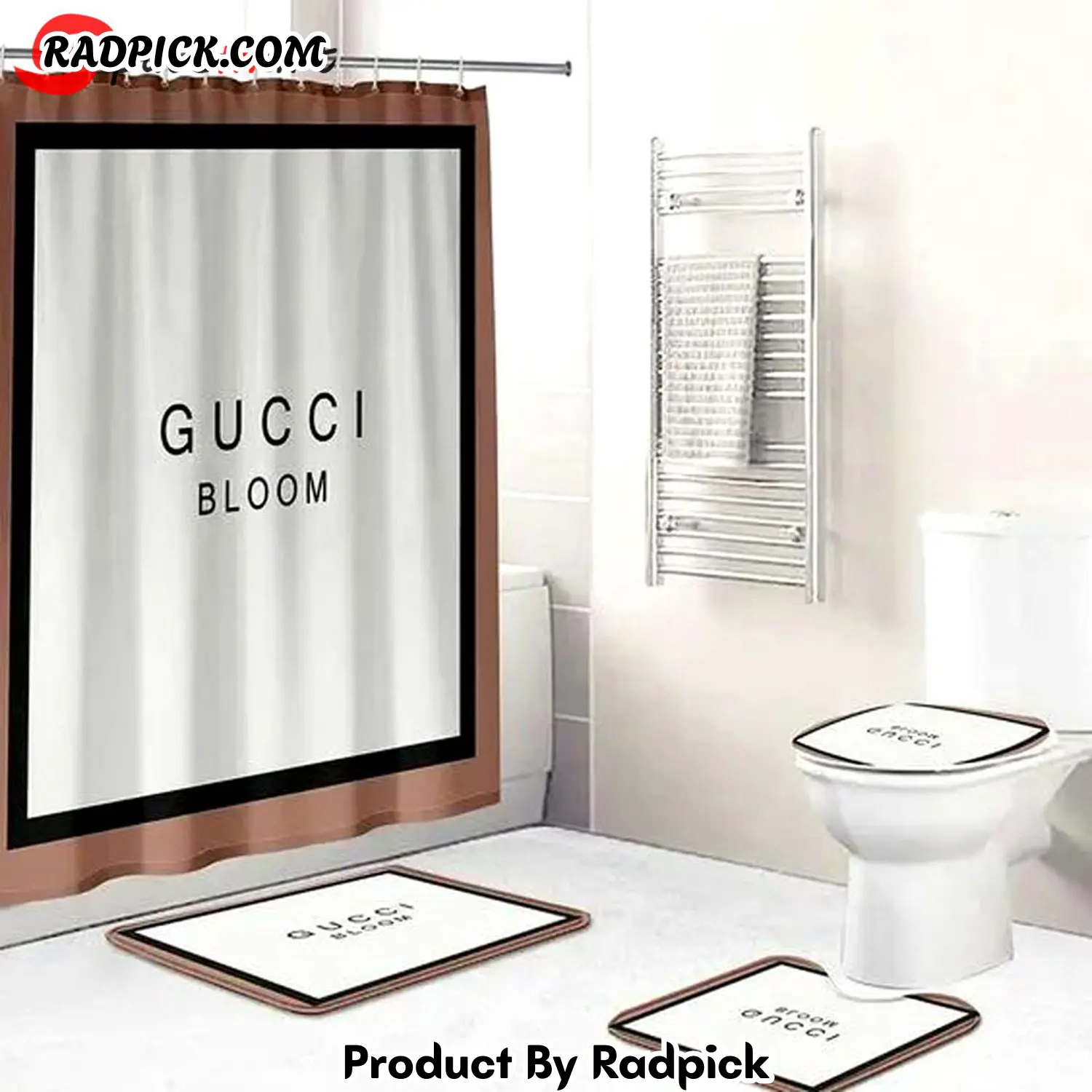 Gucci bloom bathroom set hot luxury shower curtain bath rug mat home decor 220 bathroom accessory sets rp387775